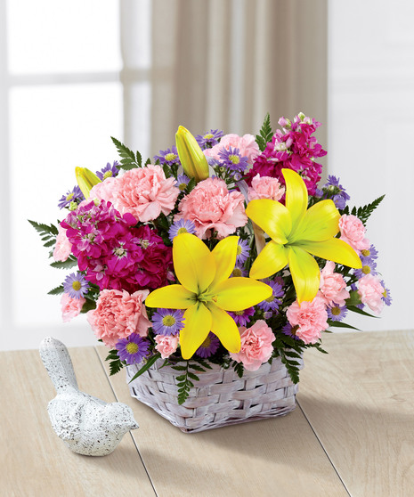 yellow and pink floral arrangement