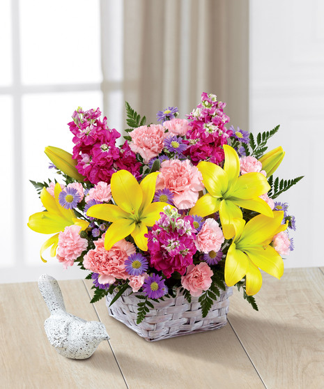 yellow and pink floral arrangement