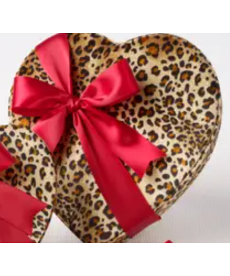 14pc Chocolate Truffles Large Leopard Heart - Sweet Shoppe (Texas Made)