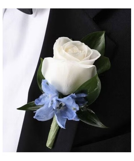 white rose boutonniere