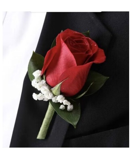 red rose boutonniere